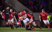 3 February 2017; Dan Goggin of Munster is tackled by Phil Burleigh of Edinburgh during the Guinness PRO12 Round 13 match between Edinburgh and Munster at Myreside in Edinburgh, Scotland. Photo by Ramsey Cardy/Sportsfile