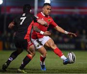 3 February 2017; Francis Saili of Munster in action against John Hardie of Edinburgh during the Guinness PRO12 Round 13 match between Edinburgh and Munster at Myreside in Edinburgh, Scotland. Photo by Ramsey Cardy/Sportsfile