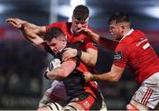 3 February 2017; Magnus Bradbury of Edinburgh is tackled by Jack O'Donoghue of Munster during the Guinness PRO12 Round 13 match between Edinburgh and Munster at Myreside in Edinburgh, Scotland. Photo by Ramsey Cardy/Sportsfile