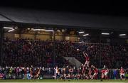 3 February 2017; Dave O'Callaghan of Munster wins possession in a lineout during the Guinness PRO12 Round 13 match between Edinburgh and Munster at Myreside in Edinburgh, Scotland. Photo by Ramsey Cardy/Sportsfile