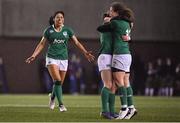 3 February 2017; Sene Naoupu of Ireland runs to celebrate with team-mates Alison Miller and Jenny Murphy at the final whistle of the RBS Women's Six Nations Rugby Championship match between Scotland and Ireland at Broadwood Stadium in Cumbernauld, Scotland. Photo by Brendan Moran/Sportsfile