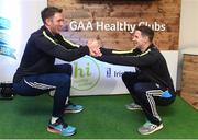 4 February 2017; Connacht Healthy Club Roadshow - inspiring GAA clubs to become hubs for health. Pictured at the launch leading the call out for increased participation in the programme are Michael Fennelly, hurler with the Kilkenny senior team and Philly McMahon, Gaelic footballer for Dublin and Ballymun Kickhams. Exemplar Healthy Clubs such as Achill GAA, Mayo, Melvin Gaels GAA, Leitrim, Ballinderreen GAA, Galway and Aghamore GAA, Mayo, encouraged and inspired other Connacht clubs to support their communities in pursuit of better physical and mental wellbeing. For more information, visit: www.gaa.ie/community Follow: @officialgaa or Like: www.facebook.com/officialgaa/. Ballyhaunis Centre of Excellence, Mayo. Photo by Matt Browne/Sportsfile