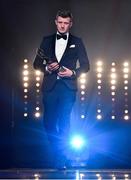 3 November 2017; Galway hurler Joe Canning with his award during the PwC All Stars 2017 at the Convention Centre in Dublin. Photo by Brendan Moran/Sportsfile