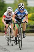 25 June 2011; Olivia Dillon, Peanut Butter & Twenty12, leads Heather Wilson, Maryland Wheelers, during the Elite Women's Road Race National Championships. Scotstown, Co. Monaghan. Picture credit: Stephen McMahon / SPORTSFILE
