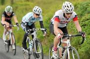 25 June 2011; Heather Boyle, Maryland Wheelers, leads Louise Moriarty, Look Mum No Hands, and Siobhan Horgan, The Edge Sports Team, during the Elite Women's Road Race National Championships. Scotstown, Co. Monaghan. Picture credit: Stephen McMahon / SPORTSFILE