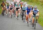 25 June 2011; Olivia Dillon, Peanut Butter & Twenty12, leads the peloton during the Elite Women's Road Race National Championships. Scotstown, Co. Monaghan. Picture credit: Stephen McMahon / SPORTSFILE