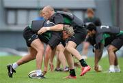 30 June 2011; TJ Anderson, left, and Johnny O'Connor in action during a Connacht Rugby squad training session ahead of their 2011/12 season. Sportsground, Galway. Picture credit: Matt Browne / SPORTSFILE