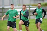 30 June 2011; Connacht players, from left, Matt Jarvis, Etienne Reynecke and Brian Tuohy in action during a squad training session ahead of their 2011/12 season. Sportsground, Galway. Picture credit: Matt Browne / SPORTSFILE
