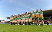 2 July 2011; The Offaly squad have their photograph taken ahead of the game. All-Ireland Senior Camogie Championship, Round 4, in association with RTE Sport, Galway v Offaly, Pearse Stadium, Galway. Picture credit: Stephen McCarthy / SPORTSFILE
