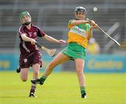2 July 2011; Marion Crean, Offaly, in action against Ann Marie Starr, Galway. All-Ireland Senior Camogie Championship, Round 4, in association with RTE Sport, Galway v Offaly, Pearse Stadium, Galway. Picture credit: Stephen McCarthy / SPORTSFILE
