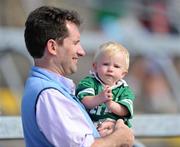 2 July 2011; One-year-old Jack Fitzgerald from Corbally, Co. Limerick, with his father Kevin during the game. GAA Hurling All-Ireland Senior Championship, Phase 2, Limerick v Wexford, Gaelic Grounds, Limerick. Picture credit: Matt Browne / SPORTSFILE