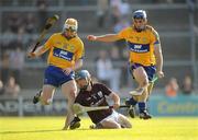 2 July 2011; Donal Barry, Galway, in action against Conor McGrath, left, and James McInerney, Clare. GAA Hurling All-Ireland Senior Championship, Phase 2, Galway v Clare, Pearse Stadium, Salthill, Galway. Picture credit: Stephen McCarthy / SPORTSFILE
