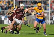 2 July 2011; John Conlon, Clare, in action against Andy Smith, Galway. GAA Hurling All-Ireland Senior Championship, Phase 2, Galway v Clare, Pearse Stadium, Galway. Picture credit: Barry Cregg / SPORTSFILE