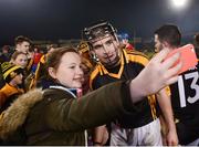 4 February 2017; Tony Kelly of Ballyea poses for a selfie with a supporter following the AIB GAA Hurling All-Ireland Senior Club Championship Semi-Final match between St Thomas' and Ballyea at Semple Stadium in Thurles, Co Tipperary. Photo by Eóin Noonan/Sportsfile