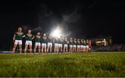 4 February 2017; Mayo players during the National Anthem ahead of the Allianz Football League Division 1 Round 1 match between Mayo and Monaghan at Elverys MacHale Park in Castlebar, Co Mayo. Photo by Stephen McCarthy/Sportsfile