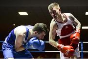 4 February 2017; Alan O'Connor of Bawnogue, right, exchanges punches with Gary McKenna of Old School during their 60kg bout during the 2016 IABA Elite Boxing Championships at the National Stadium in Dublin. Photo by Cody Glenn/Sportsfile