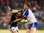 4 February 2017; Colm Boyle of Mayo in action against Kieran Hughes of Monaghan during the Allianz Football League Division 1 Round 1 match between Mayo and Monaghan at Elverys MacHale Park in Castlebar, Co Mayo. Photo by Stephen McCarthy/Sportsfile