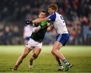 4 February 2017; Colm Boyle of Mayo in action against Kieran Hughes of Monaghan during the Allianz Football League Division 1 Round 1 match between Mayo and Monaghan at Elverys MacHale Park in Castlebar, Co Mayo. Photo by Stephen McCarthy/Sportsfile