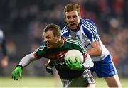 4 February 2017; Colm Boyle of Mayo in action against Kieran Duffy of Monaghan during the Allianz Football League Division 1 Round 1 match between Mayo and Monaghan at Elverys MacHale Park in Castlebar, Co Mayo. Photo by Stephen McCarthy/Sportsfile