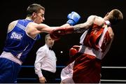 4 February 2017; Gary McKenna of Old School, left, exchanges punches with Alan O'Connor of Bawnogue, during their 60kg bout during the 2016 IABA Elite Boxing Championships at the National Stadium in Dublin. Photo by Cody Glenn/Sportsfile