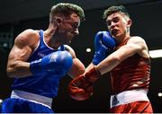 4 February 2017;  Patrick Linehan of St Marys Dublin, left, exchanges punches with Colm Quinn of Castlebar, during their 64kg bout during the 2016 IABA Elite Boxing Championships at the National Stadium in Dublin. Photo by Cody Glenn/Sportsfile