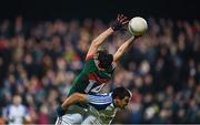 4 February 2017; Alan Freeman of Mayo in action against Drew Wylie of Monaghan during the Allianz Football League Division 1 Round 1 match between Mayo and Monaghan at Elverys MacHale Park in Castlebar, Co Mayo. Photo by Stephen McCarthy/Sportsfile