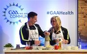4 February 2017; Connacht Healthy Club Roadshow - inspiring GAA clubs to become hubs for health. Pictured at the launch leading the call out for increased participation in the programme are Philly McMahon and Anna Geary, former Cork camogie captain. Exemplar Healthy Clubs such as Achill GAA, Mayo, Melvin Gaels GAA, Leitrim, Ballinderreen GAA, Galway and Aghamore GAA, Mayo, encouraged and inspired other Connacht clubs to support their communities in pursuit of better physical and mental wellbeing. For more information, visit: www.gaa.ie/community Follow: @officialgaa or Like: www.facebook.com/officialgaa/. Ballyhaunis Centre of Excellence, Mayo. Photo by Matt Browne/Sportsfile