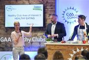 4 February 2017; Connacht Healthy Club Roadshow - inspiring GAA clubs to become hubs for health. Pictured at the launch leading the call out for increased participation in the programme are Joane Rock from Irish Life with MC Eóin Conroy and Philly McMahon, Gaelic footballer for Dublin and Ballymun Kickhams. Exemplar Healthy Clubs such as Achill GAA, Mayo, Melvin Gaels GAA, Leitrim, Ballinderreen GAA, Galway and Aghamore GAA, Mayo, encouraged and inspired other Connacht clubs to support their communities in pursuit of better physical and mental wellbeing. For more information, visit: www.gaa.ie/community Follow: @officialgaa or Like: www.facebook.com/officialgaa/. Ballyhaunis Centre of Excellence, Mayo. Photo by Matt Browne/Sportsfile