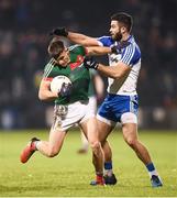 4 February 2017; Jason Doherty of Mayo in action against Neil McAdam of Monaghan during the Allianz Football League Division 1 Round 1 match between Mayo and Monaghan at Elverys MacHale Park in Castlebar, Co Mayo. Photo by Stephen McCarthy/Sportsfile