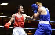 4 February 2017; Ross Boyle of Mourne GG, left, exchanges punches with Brett McGinty of Oakleaf during their 69kg bout during the 2016 IABA Elite Boxing Championships at the National Stadium in Dublin. Photo by Cody Glenn/Sportsfile
