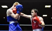 4 February 2017; Ross Boyle of Mourne GG, right, exchanges punches with Brett McGinty of Oakleaf during their 69kg bout during the 2016 IABA Elite Boxing Championships at the National Stadium in Dublin. Photo by Cody Glenn/Sportsfile