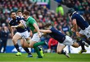 4 February 2017; Paddy Jackson of Ireland is tackled by Hamish Watson of Scotland during the RBS Six Nations Rugby Championship match between Scotland and Ireland at BT Murrayfield Stadium in Edinburgh, Scotland. Photo by Ramsey Cardy/Sportsfile