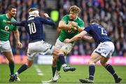 4 February 2017; Jamie Heaslip of Ireland is tackled by Finn Russell, left, and Mark Bennett of Scotland during the RBS Six Nations Rugby Championship match between Scotland and Ireland at BT Murrayfield Stadium in Edinburgh, Scotland. Photo by Ramsey Cardy/Sportsfile