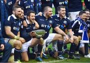 4 February 2017; Scotland players with the Centenary Quaich following their victory in the RBS Six Nations Rugby Championship match between Scotland and Ireland at BT Murrayfield Stadium in Edinburgh, Scotland. Photo by Ramsey Cardy/Sportsfile