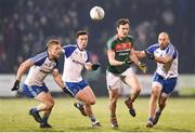 4 February 2017; Diarmuid O'Connor of Mayo in action against Monaghan players, from left, Colin Walshe, Shane Carey and Gavin Doogan during the Allianz Football League Division 1 Round 1 match between Mayo and Monaghan at Elverys MacHale Park in Castlebar, Co Mayo. Photo by Stephen McCarthy/Sportsfile