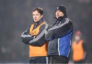 4 February 2017; Monaghan manager Malachy O'Rourke and selector Ryan Porter, left, during the Allianz Football League Division 1 Round 1 match between Mayo and Monaghan at Elverys MacHale Park in Castlebar, Co Mayo. Photo by Stephen McCarthy/Sportsfile