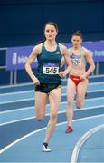 5 February 2017; Cíara Mageean of UCD AC, Co Dublin, on her way to winning the senior women's 800m during the Irish Life Health AAI Indoor Games at Sport Ireland National Indoor Arena in Abbotstown, Dublin. Photo by Sam Barnes/Sportsfile