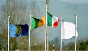 5 February 2017; The flags of the GAA, Meath, Ireland, and Kildare flying at the Allianz Football League Division 2 Round 1 match between Meath and Kildare at Páirc Táilteann in Navan, Co. Meath. Photo by Piaras Ó Mídheach/Sportsfile