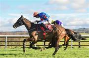 5 February 2017; Mick Jazz, with Jack Kennedy up, on their way to winning the I.N.H Stallion Owners European Breeders Fund Novice Hurdle at Punchestown Racecourse in Naas, Co. Kildare. Photo by Ramsey Cardy/Sportsfile
