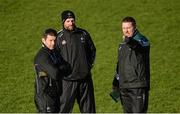 5 February 2017; Kildare manager Cian O'Neill, right, with his selectors Enda Murphy and Ronan Sweeney, centre, before the Allianz Football League Division 2 Round 1 match between Meath and Kildare at Páirc Táilteann in Navan, Co. Meath. Photo by Piaras Ó Mídheach/Sportsfile