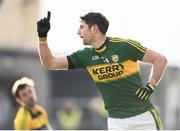 5 February 2017; Paul Geaney of Kerry celebrates after scoring his side's second goal during the Allianz Football League Division 1 Round 1 match between Donegal and Kerry at O'Donnell Park in Letterkenny, Co Donegal. Photo by Stephen McCarthy/Sportsfile