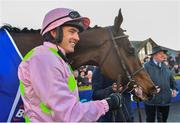 5 February 2017; Jockey Ruby Walsh with Douvan after winning the BoyleSports Tied Cottage Steeplechase at Punchestown Racecourse in Naas, Co. Kildare. Photo by Ramsey Cardy/Sportsfile