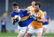 5 February 2017; Michael Quinlivan of Tipperary in action against Patrick Gallagher of Antrim during the Allianz Football League Division 3 Round 1 match between Tipperary and Antrim at Semple Stadium in Thurles, Co. Tipperary. Photo by Matt Browne/Sportsfile