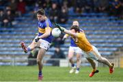 5 February 2017; Michael Quinlivan of Tipperary has his shot blocked down by James Laverty of Antrim during the Allianz Football League Division 3 Round 1 match between Tipperary and Antrim at Semple Stadium in Thurles, Co. Tipperary. Photo by Matt Browne/Sportsfile