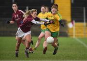 5 February 2017; Shannon McGruddy of Donegal in action against Sinead Burke of Galway during the Lidl Ladies Football National League Round 2 match between Galway and Donegal at Tuam Stadium in Galway. Photo by Diarmuid Greene/Sportsfile