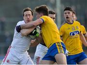 5 February 2017; Colm Cavanagh of Tyrone in action against Sean Mullooly of Roscommon during the Allianz Football League Division 1 Round 1 match between Tyrone and Roscommon at Healy Park in Omagh, Co. Tyrone. Photo by Oliver McVeigh/Sportsfile