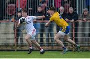 5 February 2017; Mark Bradley of Tyrone in action against Niall McInerney of Roscommon during the Allianz Football League Division 1 Round 1 match between Tyrone and Roscommon at Healy Park in Omagh, Co. Tyrone. Photo by Oliver McVeigh/Sportsfile