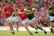 3 July 2011; Declan O'Sullivan, Kerry, in action against Patrick Kelly and Donncha O'Connor, left, Cork. Munster GAA Football Senior Championship Final, Kerry v Cork, Fitzgerald Stadium, Killarney, Co. Kerry. Picture credit: Brendan Moran / SPORTSFILE