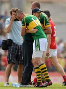 3 July 2011; Kerry manager Jack O'Connor celebrates with Kieran Donaghy after the game. Munster GAA Football Senior Championship Final, Kerry v Cork, Fitzgerald Stadium, Killarney, Co. Kerry. Picture credit: Brendan Moran / SPORTSFILE