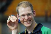 3 July 2011; Team Ireland's Robert Deegan, Ballinteer, Dublin, who won a Bronze Medal during the Table Tennis Finals at the SEF Sport Training Halls, Peace & Friendship Stadium. 2011 Special Olympics World Summer Games, Athens, Greece. Picture credit: Ray McManus / SPORTSFILE
